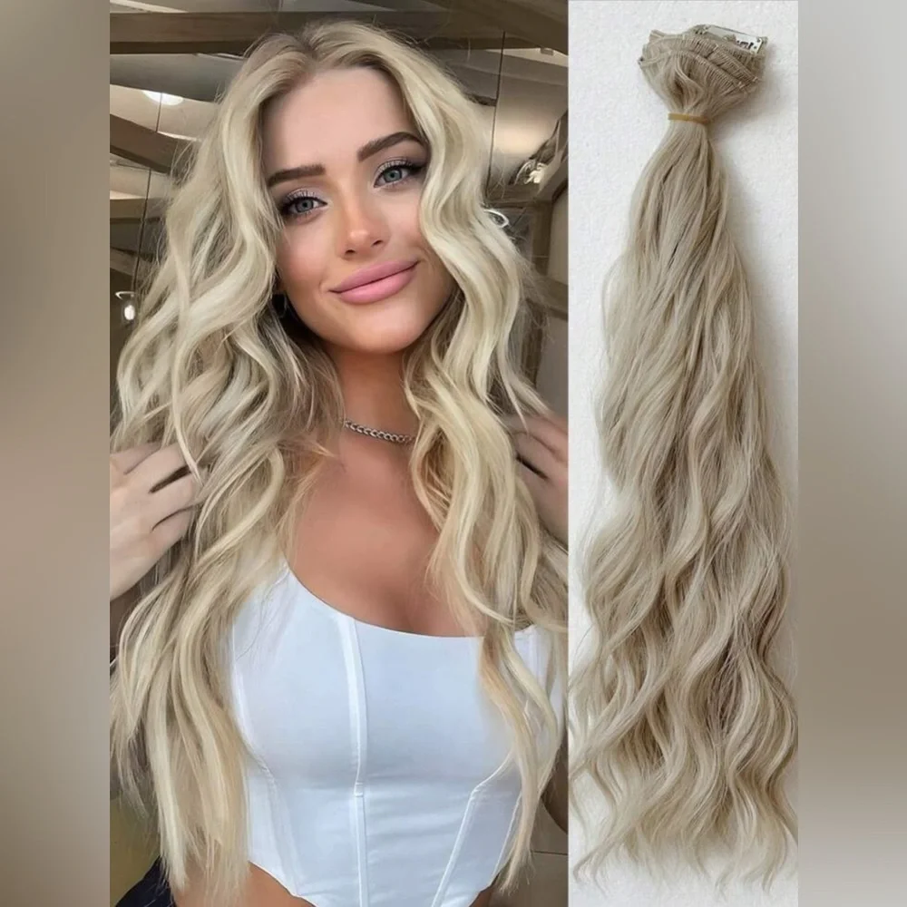 Blonde Clip-In Hair Extensions - Natural Ash Blonde
